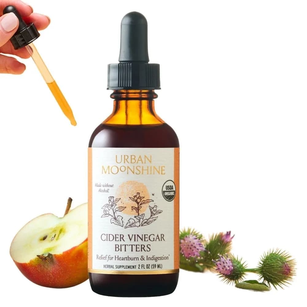 Urban Moonshine Cider Vinegar Digestive Bitters - Alcohol-Free - 2 Fl Oz | Supports Gut Health & Digestion
