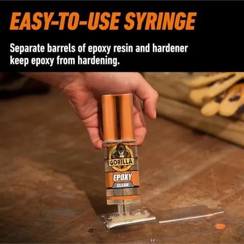 Gorilla 2 Part Epoxy Clear Bonding Adhesive 1.7 Fl Oz (2 Pack) | Strong Metal Repair thumbnail 4