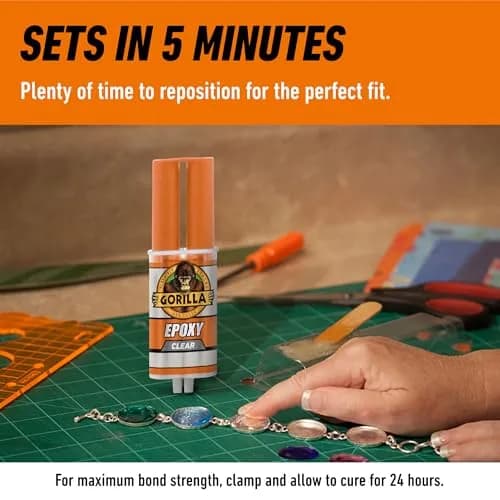 Gorilla 2 Part Epoxy Clear Bonding Adhesive 1.7 Fl Oz (2 Pack) | Strong Metal Repair thumbnail 7