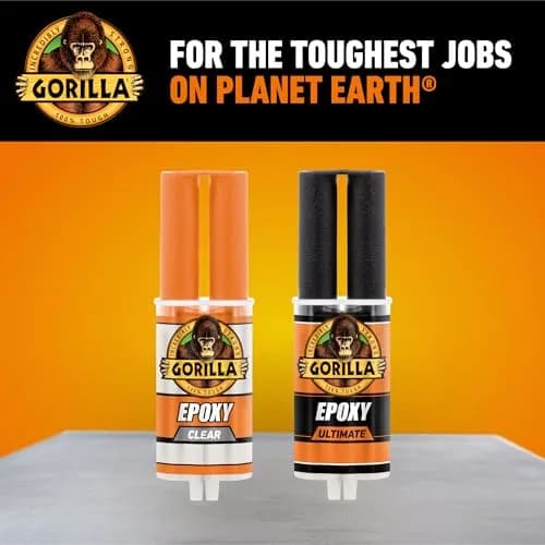 Gorilla 2 Part Epoxy Clear Bonding Adhesive 1.7 Fl Oz (2 Pack) | Strong Metal Repair thumbnail 9
