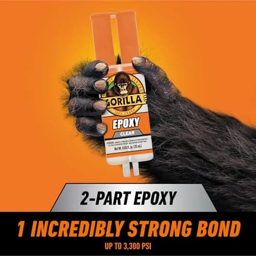 Gorilla 2 Part Epoxy Clear Bonding Adhesive 1.7 Fl Oz (2 Pack) | Strong Metal Repair thumbnail 2