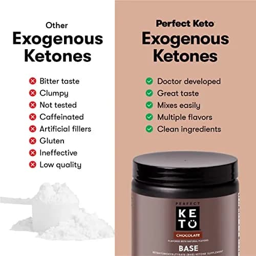 Perfect Keto Exogenous Ketones Powder, Chocolate Flavor | 8.57 oz for Ketosis & Fasting Support thumbnail 3