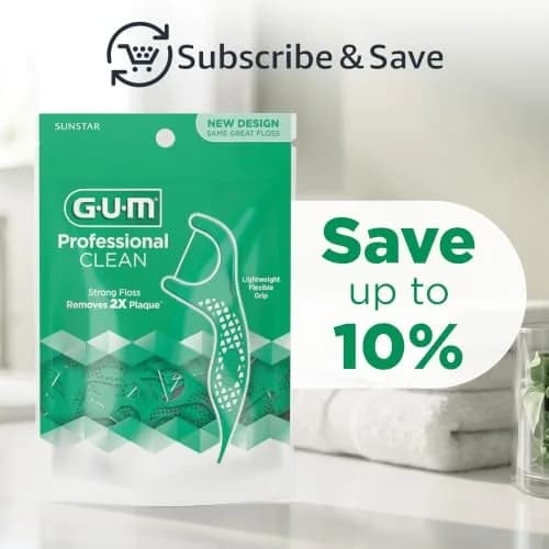 GUM Professional Clean Dental Floss Picks, Fresh Mint, 90 Count | Dermatologist Tested for Healthier Gums thumbnail 7