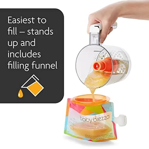 Baby Brezza Reusable Baby Food Storage Pouches, 10 Pack, 7oz | Leak-Proof, Food-Grade Plastic, Freezer & Dishwasher Safe thumbnail 3