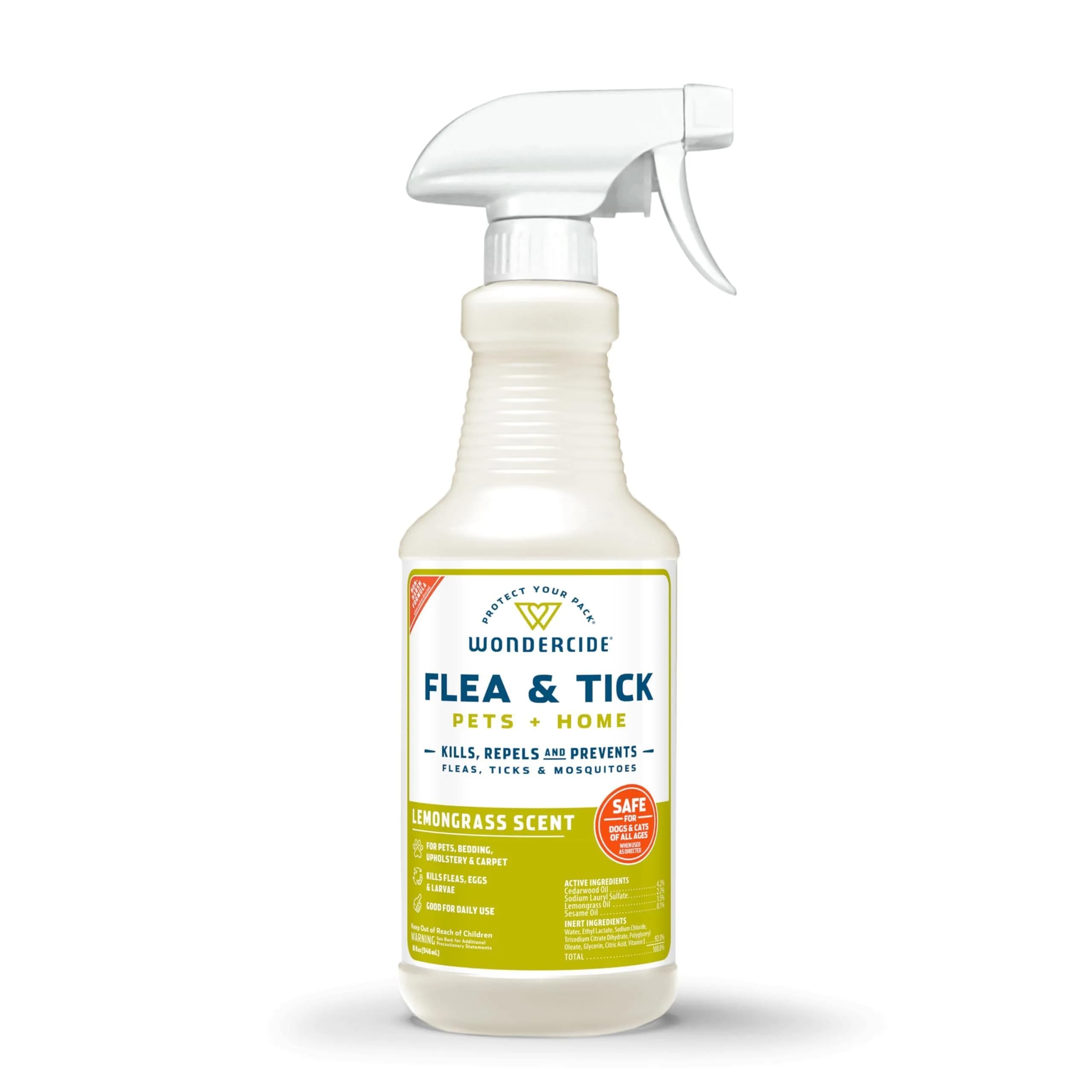 Wondercide Flea Tick & Mosquito Spray Peppermint 473ml (16 Fl Oz) | Plant-Powered Pet & Home Insect Control — Lemongrass