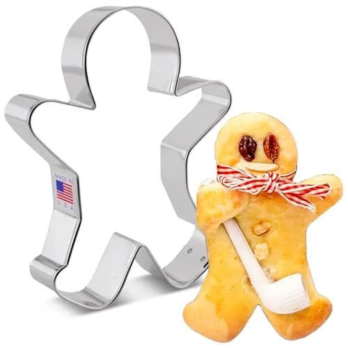 Ann Clark Gingerbread Man Cookie Cutter, Extra Large 5-1/4" | Classic Gingerbread Shape, Food-Safe Steel thumbnail 5