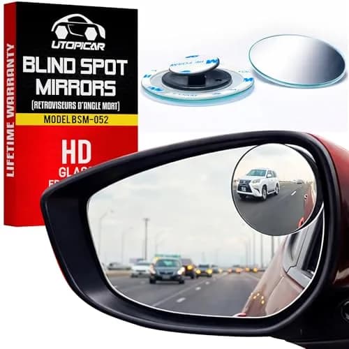 Utopicar Round Blind Spot Mirrors 2.5" (2-Pack) | Universal Fit HD Glass Convex Auto Parts thumbnail 1