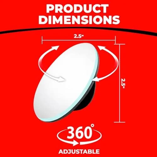 Utopicar Round Blind Spot Mirrors 2.5" (2-Pack) | Universal Fit HD Glass Convex Auto Parts thumbnail 6