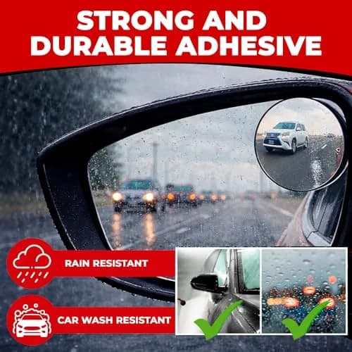 Utopicar Round Blind Spot Mirrors 2.5" (2-Pack) | Universal Fit HD Glass Convex Auto Parts thumbnail 3