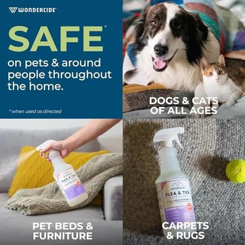 Wondercide Flea Tick & Mosquito Spray for Pets & Home - Rosemary 16 fl oz | Natural Plant Powered Pest Control thumbnail 4