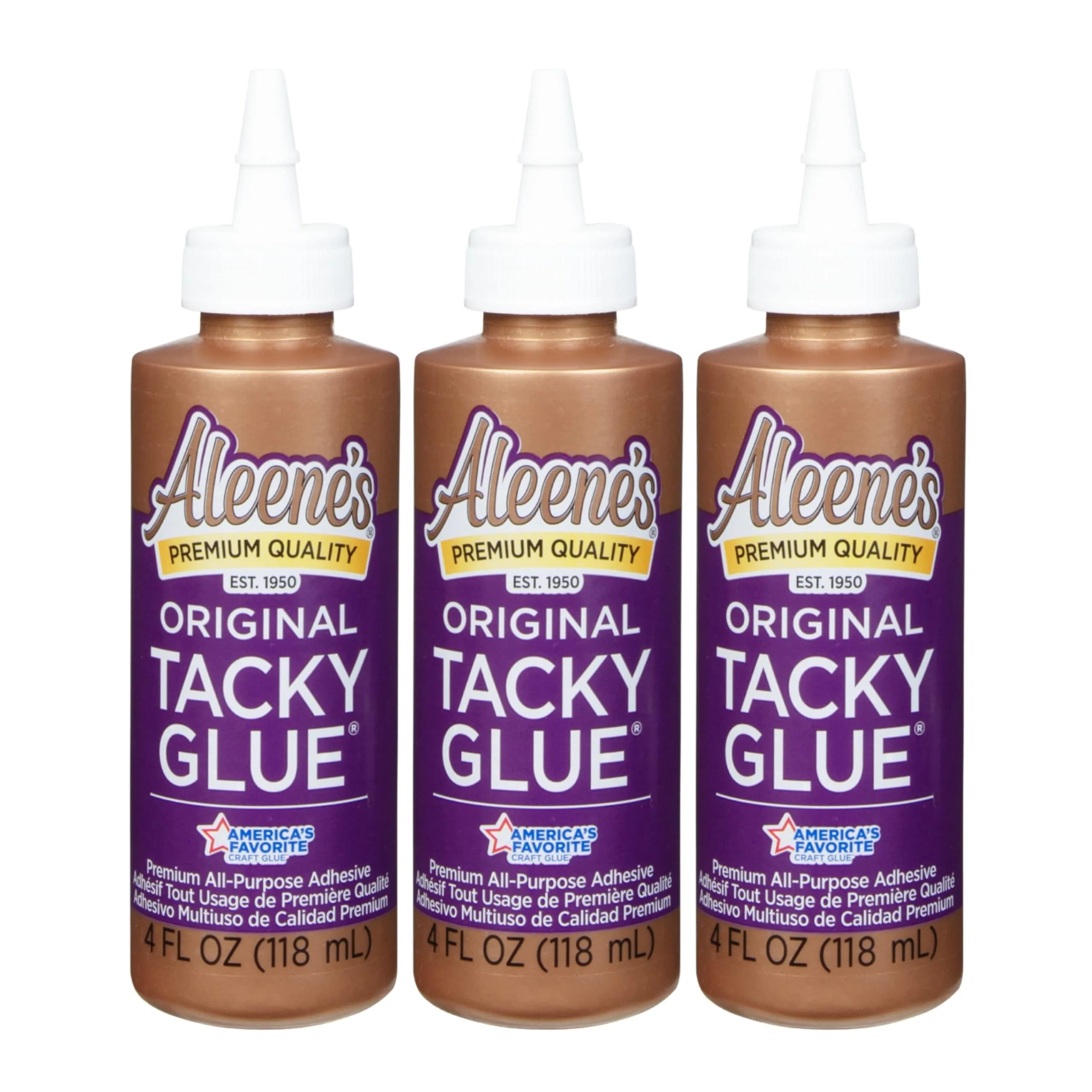 Aleene's Original Tacky Glue 4 fl oz (118ml) 3-Pack | All-Purpose Adhesive for Crafts & DIY — White