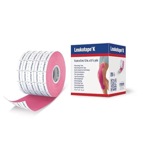 Leukotape K Kinesiology Tape, 2 in x 5.5 yds, 5 Rolls | Water-Resistant, Skin-Friendly Support thumbnail 1