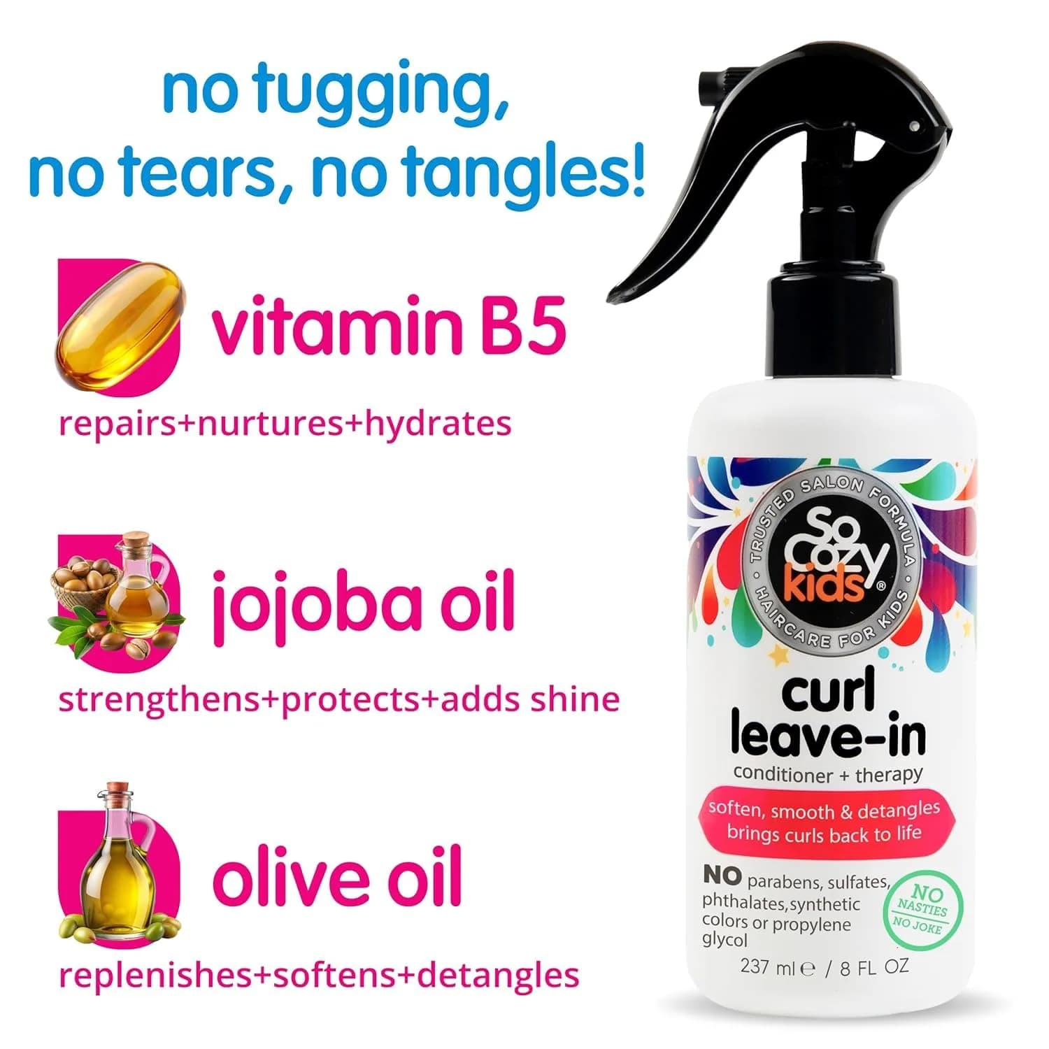 So Cozy Curl Leave-In Conditioner Spray 237ml (8 Fl Oz) | Gentle Detangler for Kids' Curly Hair - view 3