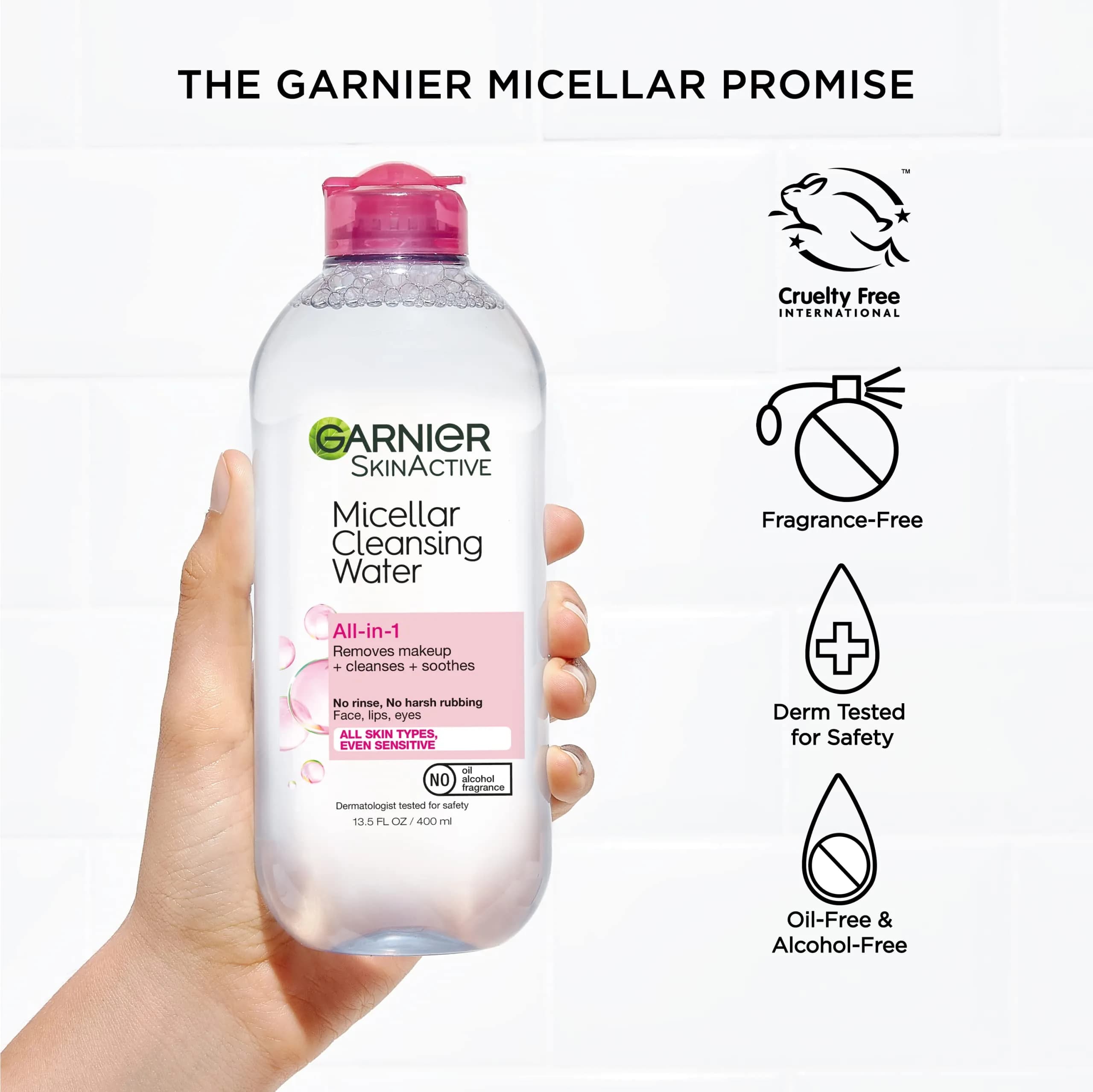 Garnier Micellar Cleansing Water All-in-1 Makeup Remover 100mL (3.4 Fl Oz) | Gentle Cleansing for All Skin Types - view 6