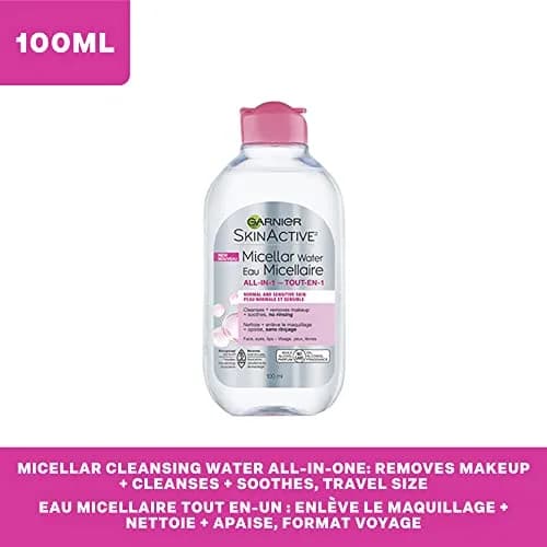 Garnier Micellar Cleansing Water All-in-1 Makeup Remover 100mL (3.4 Fl Oz) | Gentle Cleansing for All Skin Types thumbnail 8