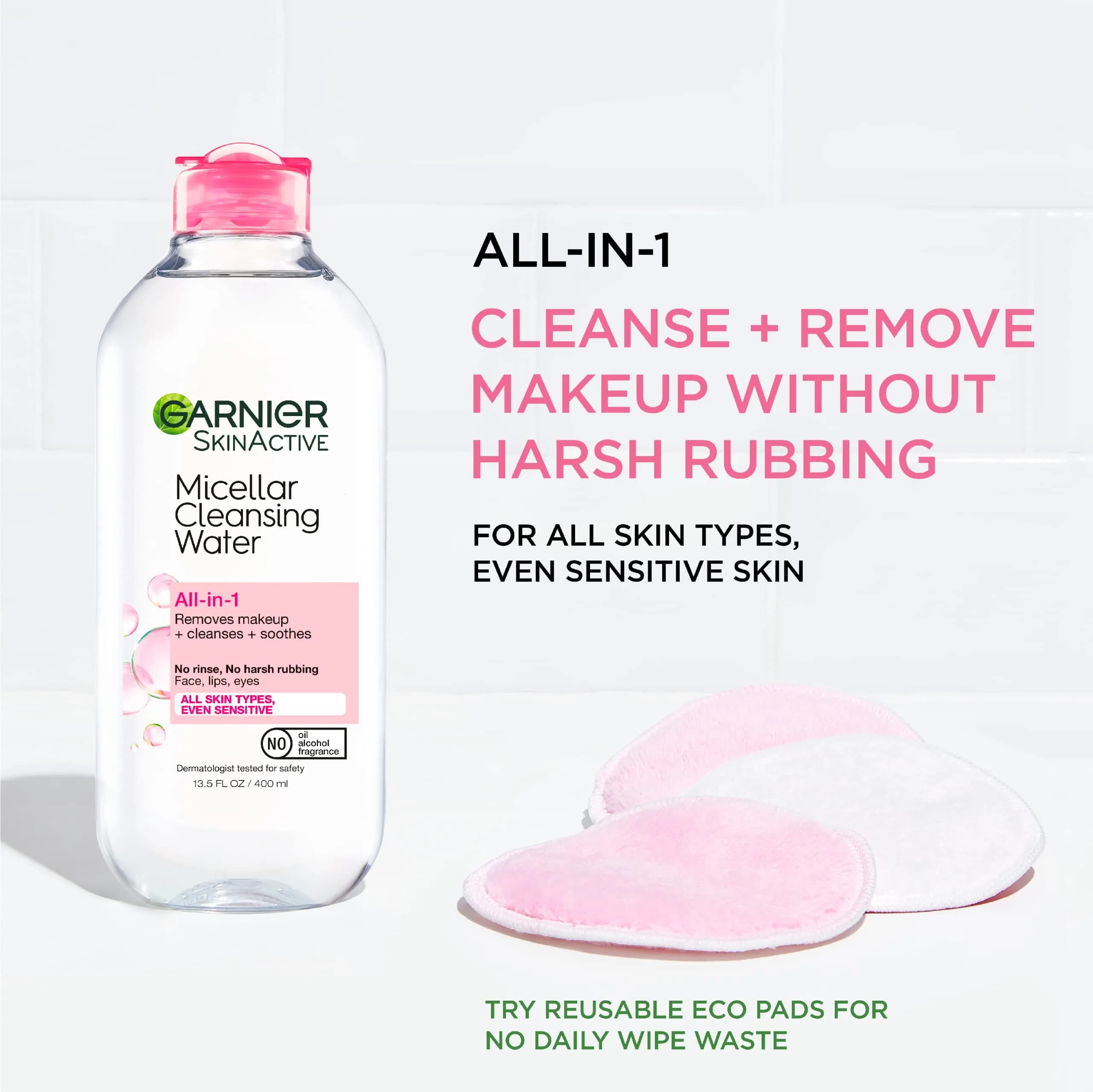 Garnier Micellar Cleansing Water All-in-1 Makeup Remover 100mL (3.4 Fl Oz) | Gentle Cleansing for All Skin Types - view 2