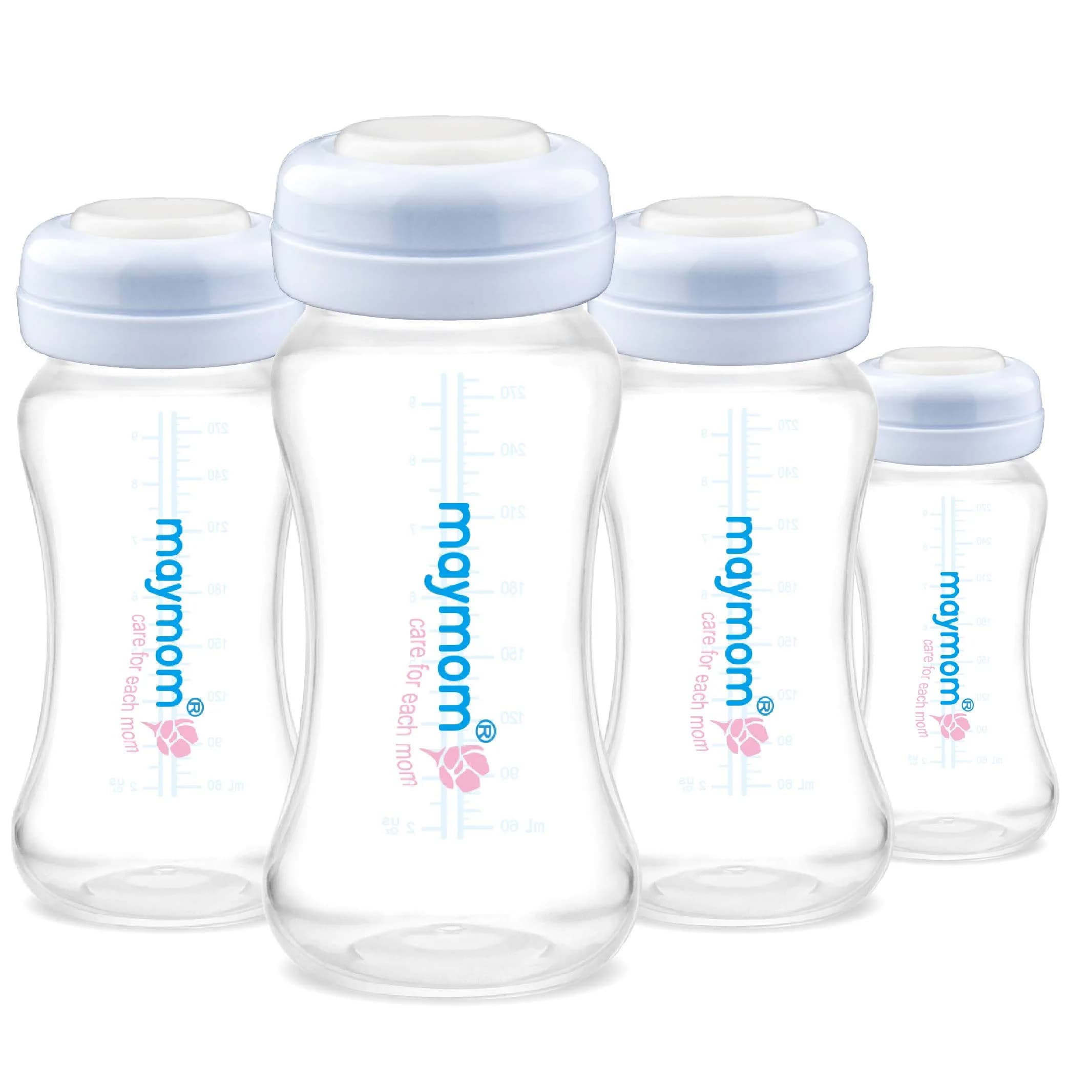 Maymom Wide Neck Breastmilk Collection and Storage Bottle 9oz | Leak-Proof & Compatible with Spectra & Avent Pumps