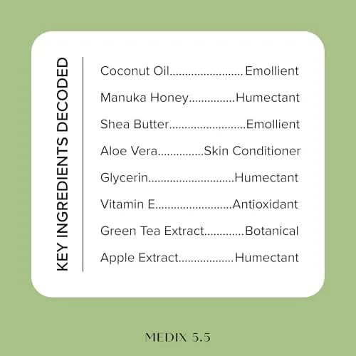 Medix 5.5 Coconut Oil + Manuka Honey Body Cream 2x 15 Fl Oz (30 Fl Oz Total) | Hydrates Dry Skin, Minimizes Stretch Marks & Wrinkles thumbnail 4