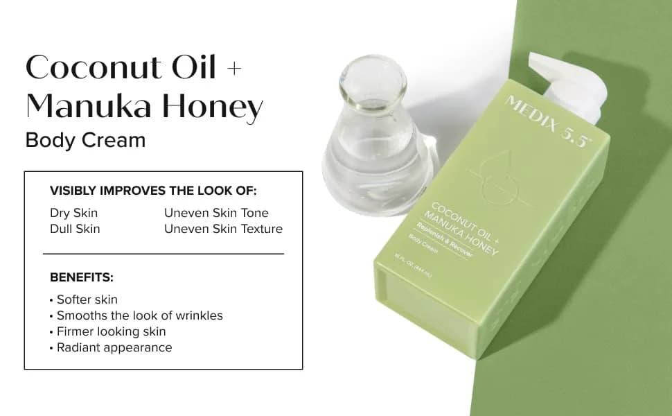 Medix 5.5 Coconut Oil + Manuka Honey Body Cream 2x 15 Fl Oz (30 Fl Oz Total) | Hydrates Dry Skin, Minimizes Stretch Marks & Wrinkles - view 8