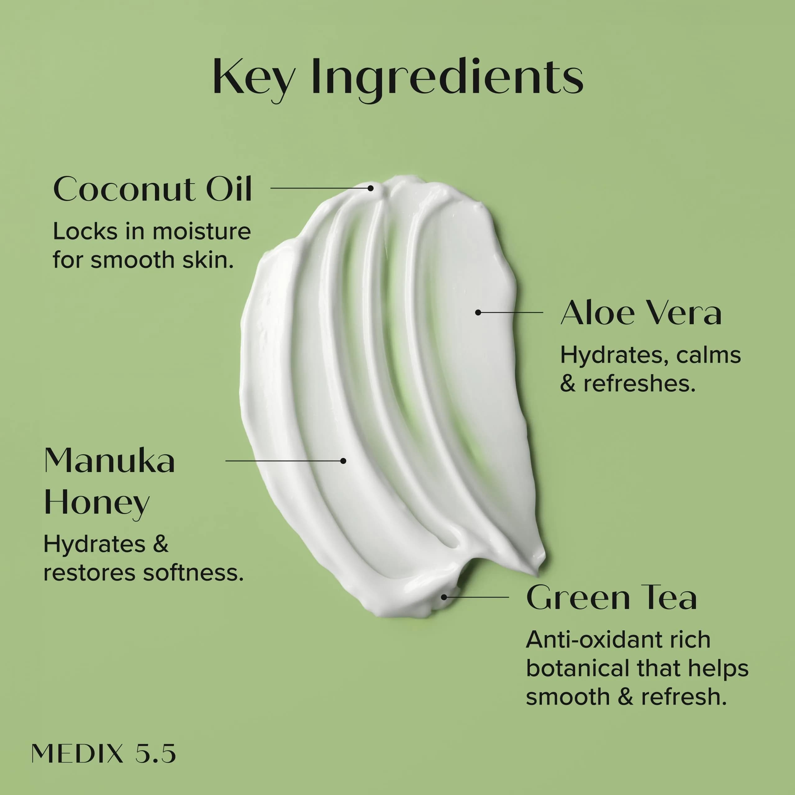 Medix 5.5 Coconut Oil + Manuka Honey Body Cream 2x 15 Fl Oz (30 Fl Oz Total) | Hydrates Dry Skin, Minimizes Stretch Marks & Wrinkles - view 3
