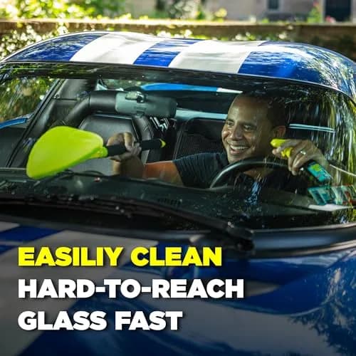 Invisible Glass Reach & Clean Windshield Cleaner Tool with 2 Microfiber Pads | Cleans Interior & Exterior Auto Glass thumbnail 2