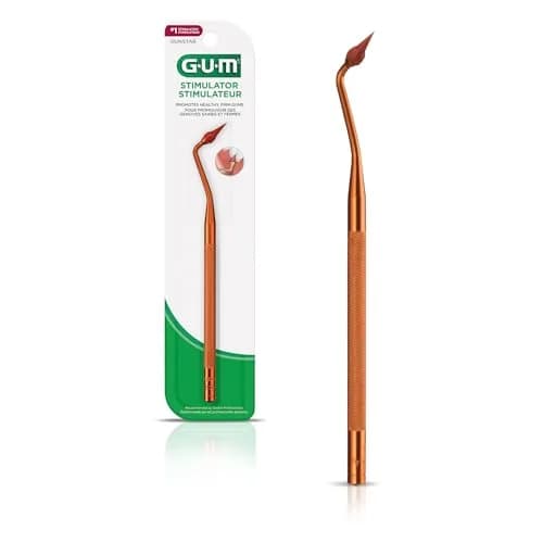 GUM Stimulator Permanent Handle with Rubber Tip | Eco-Friendly Dental Massager for Healthy Gums thumbnail 1