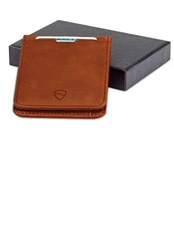 Vaultskin Manhattan Slim Leather Bifold RFID Wallet for Men (Cognac) | RFID Blocking Security for Cards & Bills thumbnail 6