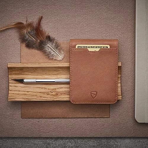 Vaultskin Manhattan Slim Leather Bifold RFID Wallet for Men (Cognac) | RFID Blocking Security for Cards & Bills thumbnail 7
