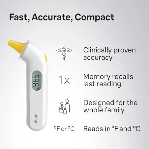 Braun ThermoScan 3 Ear Thermometer IRT3030 | Fast 1-Second Reading, Audio Fever Indicator, Pediatrician Recommended thumbnail 6