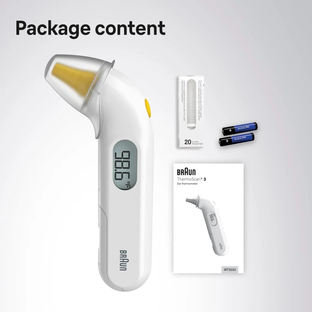 Braun ThermoScan 3 Ear Thermometer IRT3030 | Fast 1-Second Reading, Audio Fever Indicator, Pediatrician Recommended - view 7