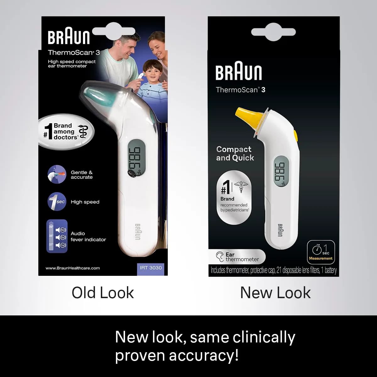 Braun ThermoScan 3 Ear Thermometer IRT3030 | Fast 1-Second Reading, Audio Fever Indicator, Pediatrician Recommended - view 3