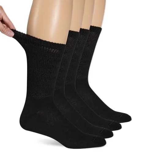 Dr. Scholl's Men's Diabetic & Circulatory Crew Socks (4 Pairs, Shoe Size 7-12) | APMA Accepted for Foot Health thumbnail 1
