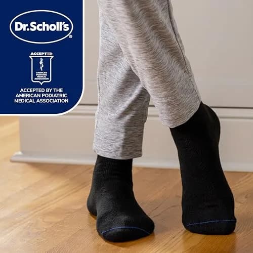 Dr. Scholl's Men's Diabetic & Circulatory Crew Socks (4 Pairs, Shoe Size 7-12) | APMA Accepted for Foot Health thumbnail 8