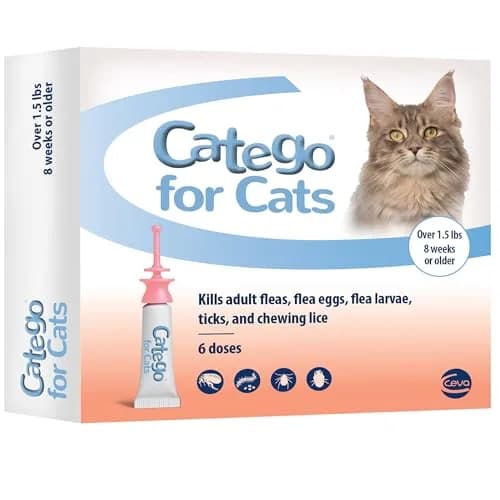 Catego Flea and Tick Prevention for Cats - Over 1.5 lbs, 6 Month Supply | Fast-Acting Flea & Tick Control thumbnail 1
