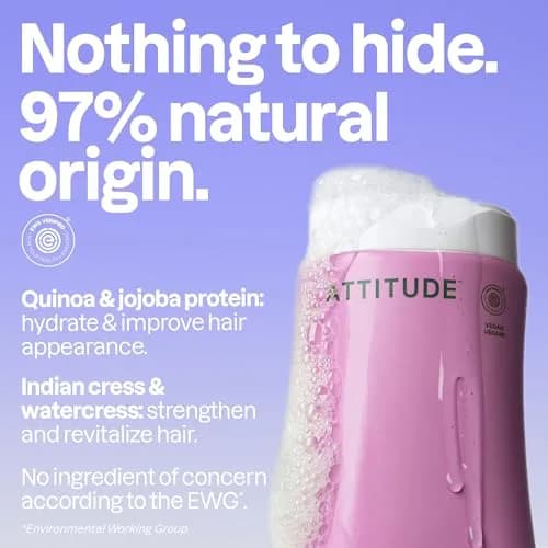 ATTITUDE Moisture Rich Hair Shampoo 473ml (16 Fl Oz) | EWG Verified Hydrating Shampoo for Dry and Damaged Hair thumbnail 3