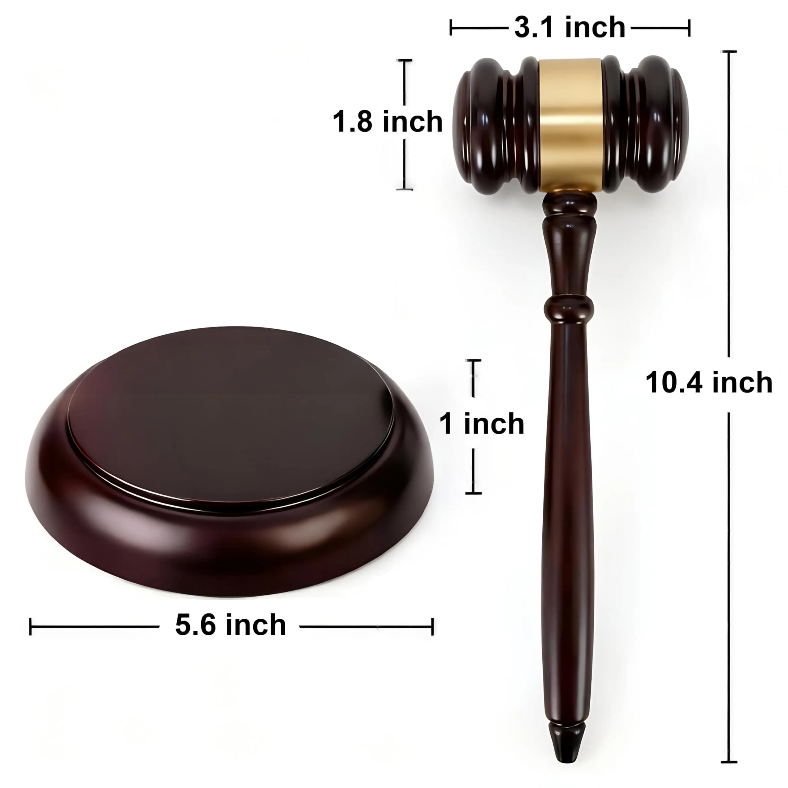 Apexstone Wooden Gavel with Sound Block Set, Solid Wood Judge Gavel Set, Loud Clear Strike for Meetings, Auctions, Gift, HOA & Mock Trials - view 3