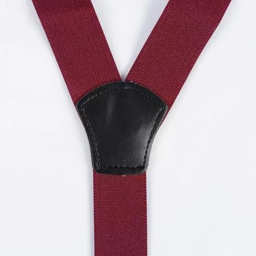 Alizeal Men's 3.5cm Y-Back Adjustable Suspender and Bowtie, Maroon | Classic Style for Men & Women thumbnail 2