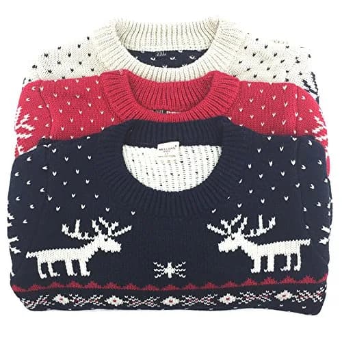 MULLSAN Children's Christmas Fireplace Sweater for Kids 5T Red | Festive Holiday Pullover thumbnail 3