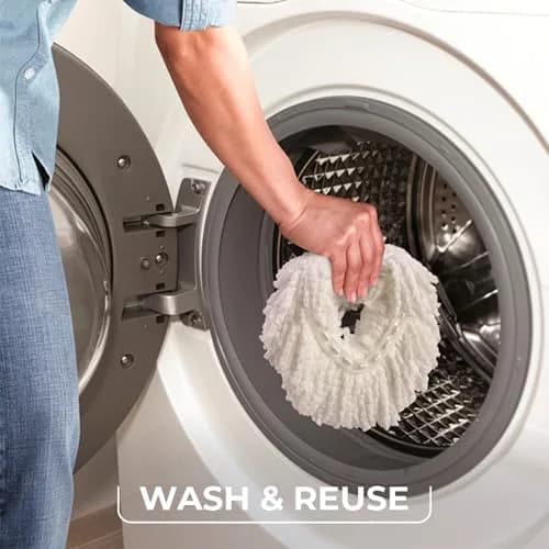 O-Cedar EasyWring Microfiber Spin Mop & Bucket Floor Cleaning System with 4 Mop Heads | Removes 99% Bacteria with Water thumbnail 9