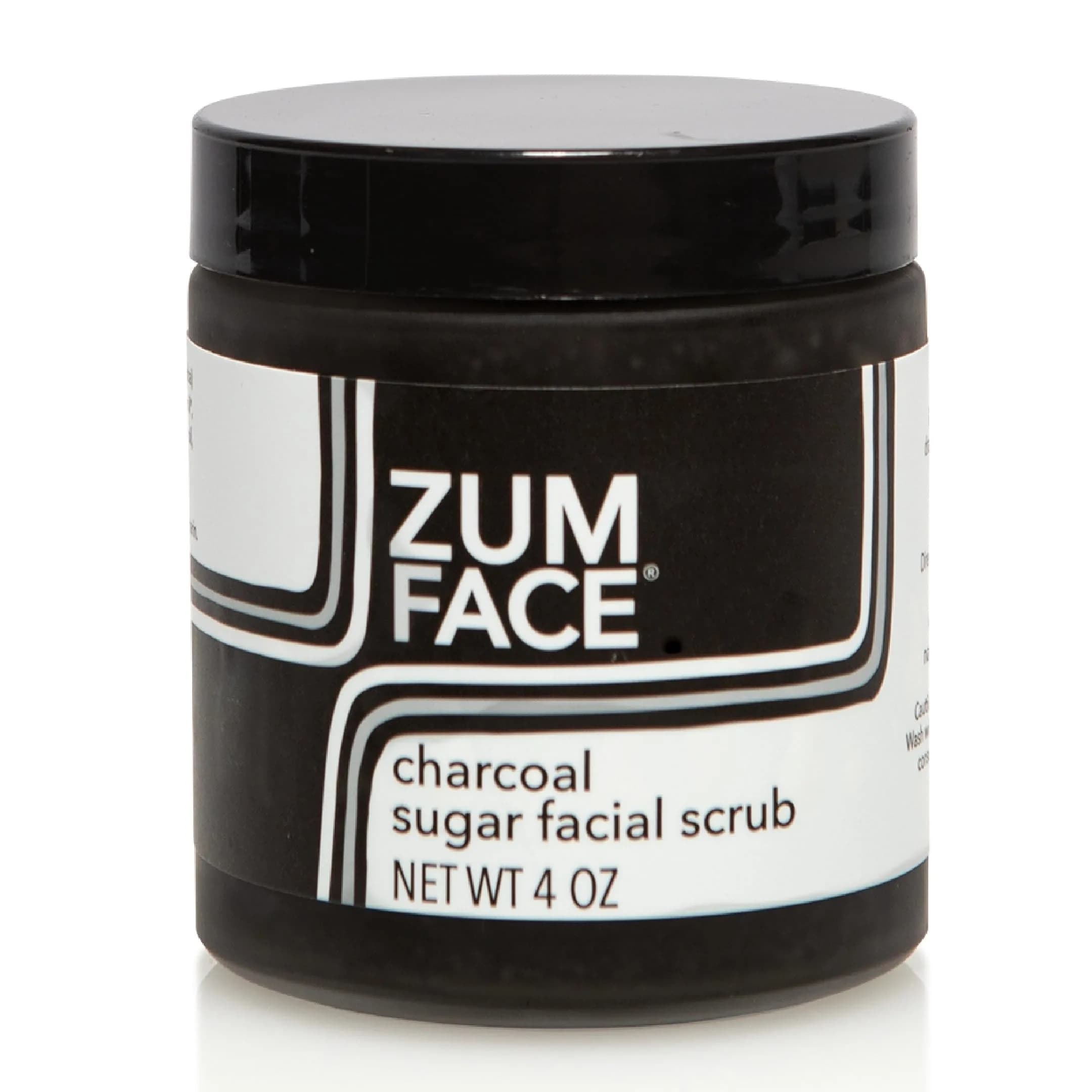 Indigo Wild Zum Face Sugar Facial Scrub - Charcoal & Organic Cane Sugar - 4 Oz | Gentle Exfoliator for All Skin Types