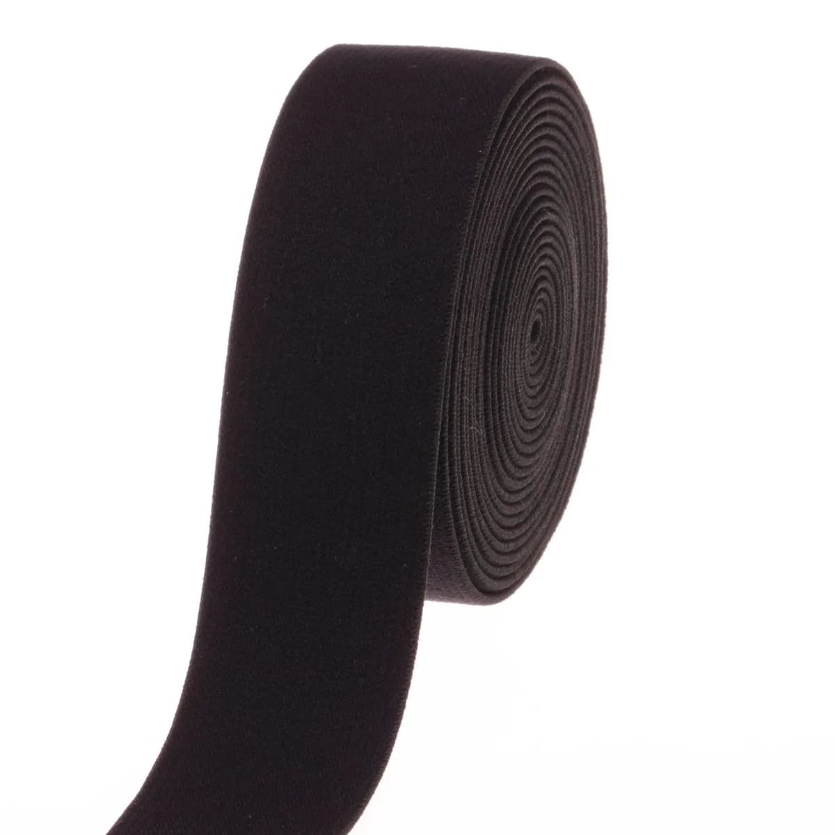 COTOWIN 1 1/4 inch Black Plush Elastic | Soft Comfortable Sewing Elastic for Waistbands