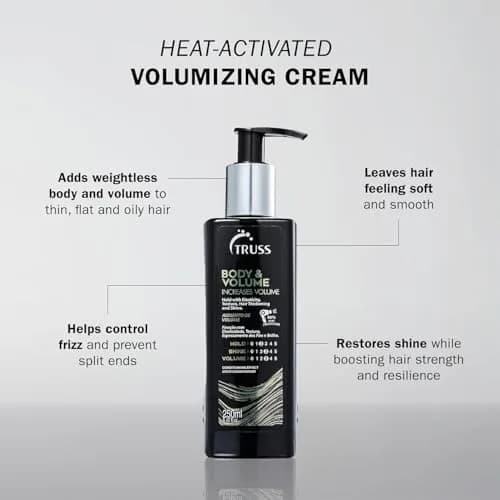 TRUSS Body and Volume Hair Treatment, Cream, 8.45 oz | Weightless Volumizing Formula for Straight Hair thumbnail 2