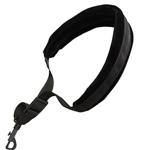 Xinlinke Professional Black Padded Saxophone Neck Strap 45-55cm | Comfortable, Adjustable & Locking Hook thumbnail 3