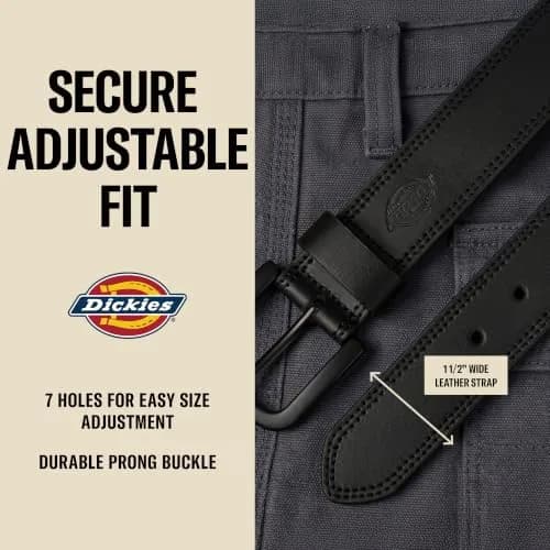 Dickies Men's Genuine Leather Work Casual Belt | Durable, Versatile & Authentic thumbnail 4