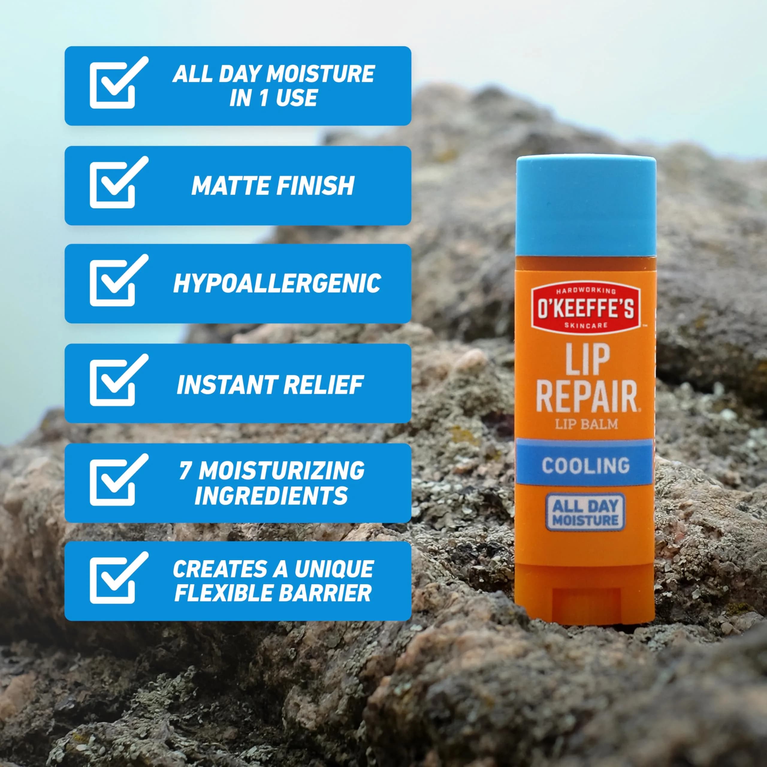 O'Keeffe's Lip Repair Balm, Cooling Relief, 2-Pack | Heals & Moisturizes Dry, Cracked Lips - view 8