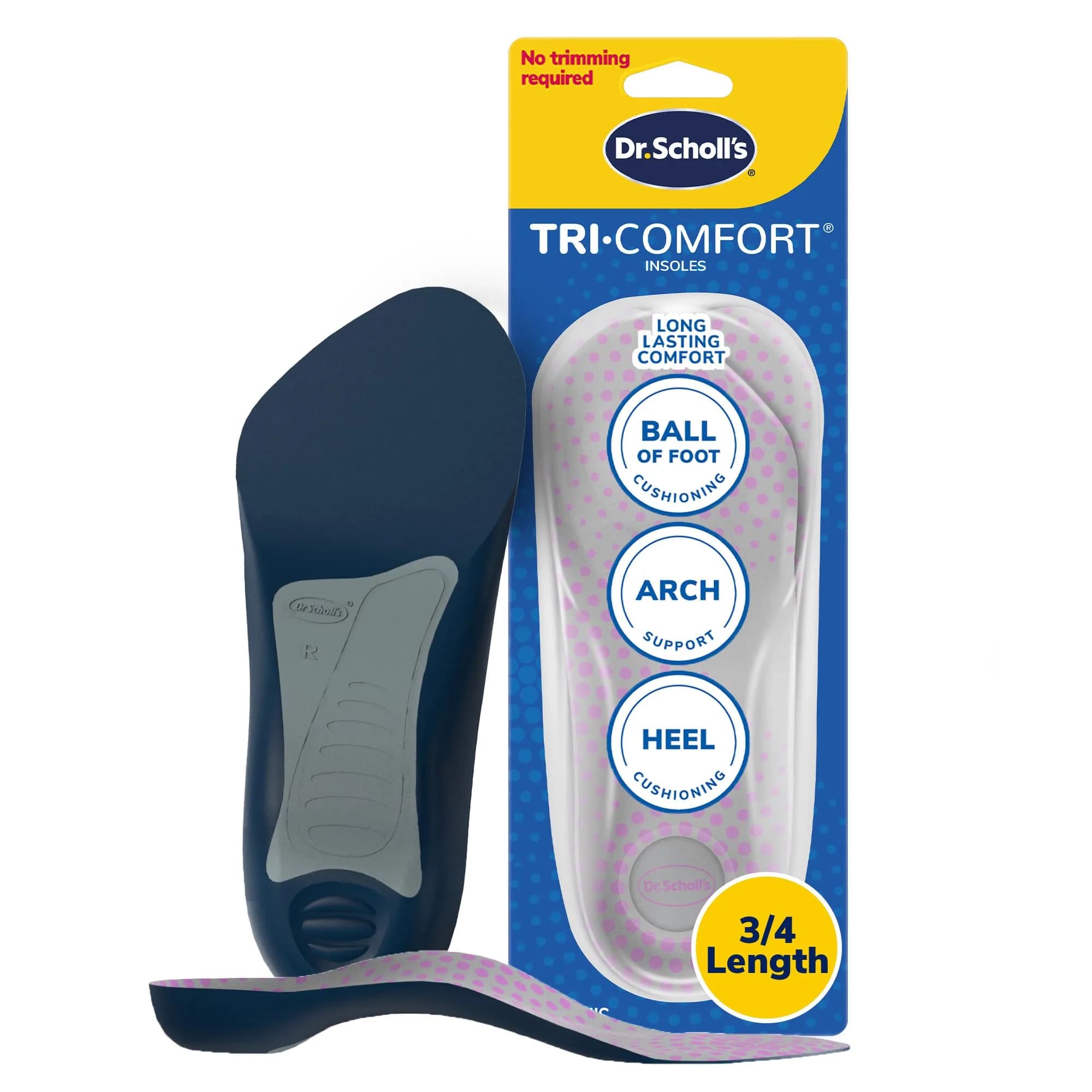 Dr. Scholl's Tri-Comfort Insoles for Women, Size 6-11 (1 Pair) | Medium Arch Support for Daily Pain Relief