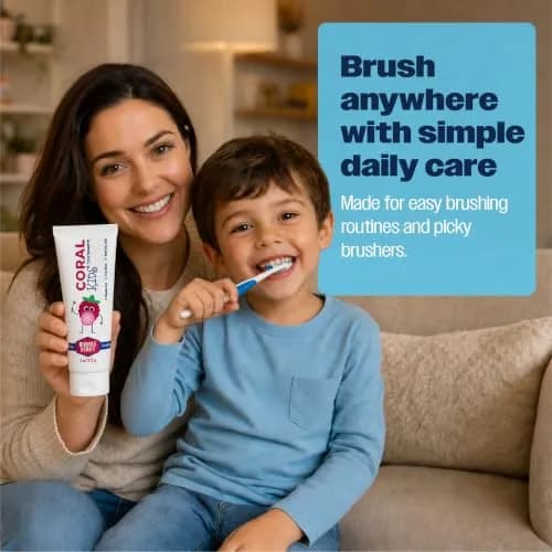Coral White Kids Fluoride Free Toothpaste – Coral Calcium & Nano Silver | Bubble Berry 4 oz thumbnail 6