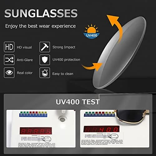 AEVOGUE Oversized Shield Sunglasses Retro Alloy Aviator AE0336 Gold&Red | 62mm (2.44in) Lens Width thumbnail 7