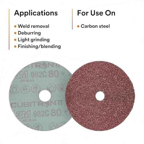 3M Cubitron II Fibre Disc, 982C, 60+, 9-1/8 in x 7/8 in | Heavy-Duty Ceramic Abrasive Disc thumbnail 8