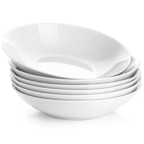 Y YHY 8" Pasta Bowls Set for 6 | Porcelain 22oz Salad & Soup Bowls, Microwave & Dishwasher Safe thumbnail 1